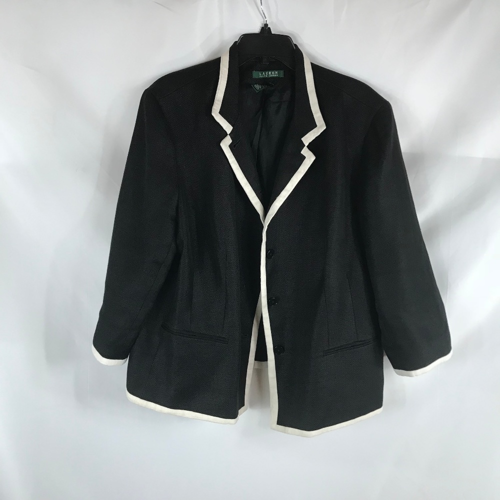 RALPH LAUREN BLACK SIZE 18W BLAZER